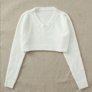 White Cropped Sweater